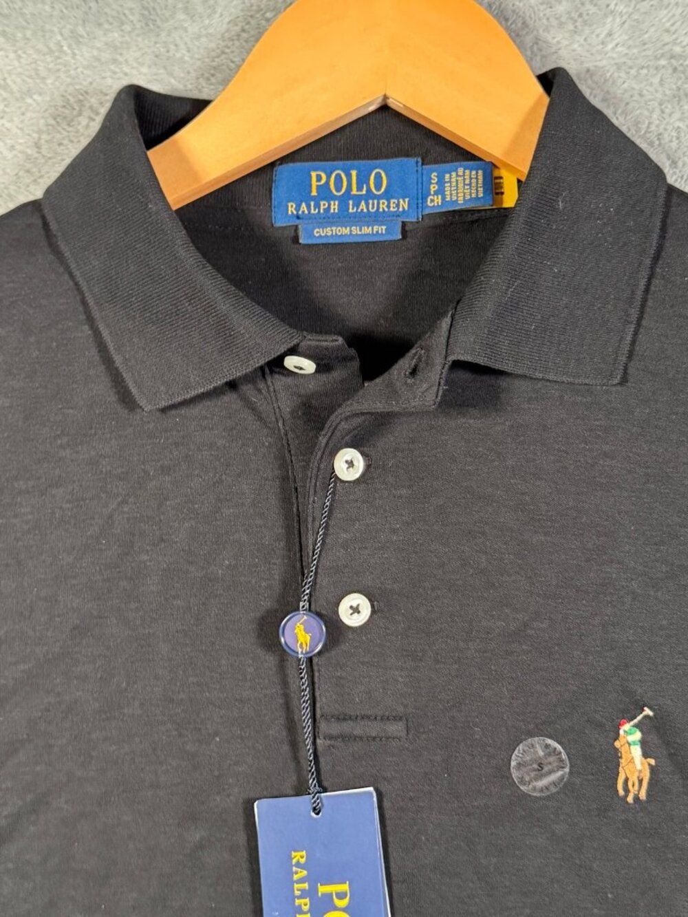 Polo Ralph Lauren Shirt Mens S Black Custom SLIM Fit Short Sleeve Pony Soft $118